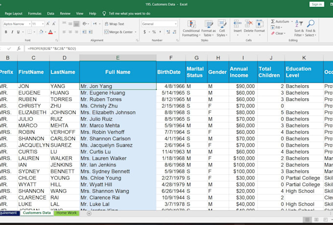 data cleanup, data merging, splitting data and pdf to excel